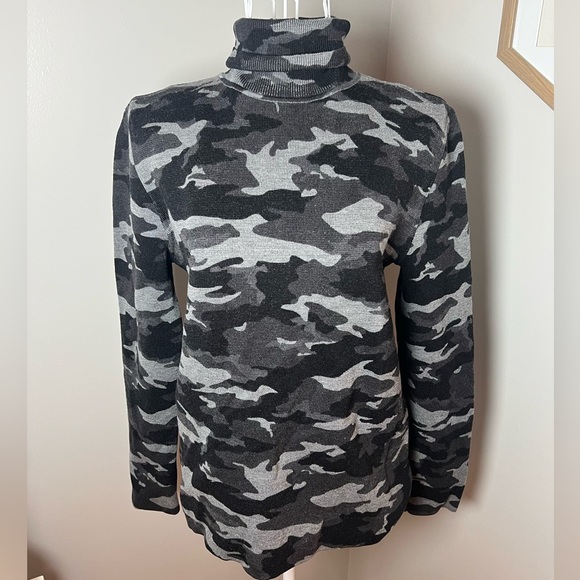 Aztech Mountain Camo Matterhorn Black Grey Wool Turtleneck Sweater Women's 2 Ski - Picture 3 of 10